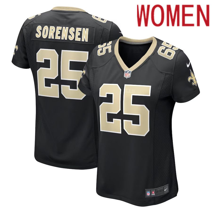 Women New Orleans Saints 25 Daniel Sorensen Nike Black Game Player NFL Jersey
